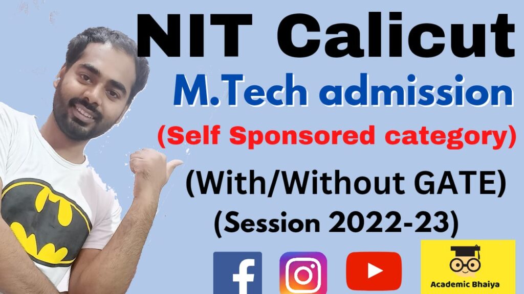 nit calicut mtech admission without gate