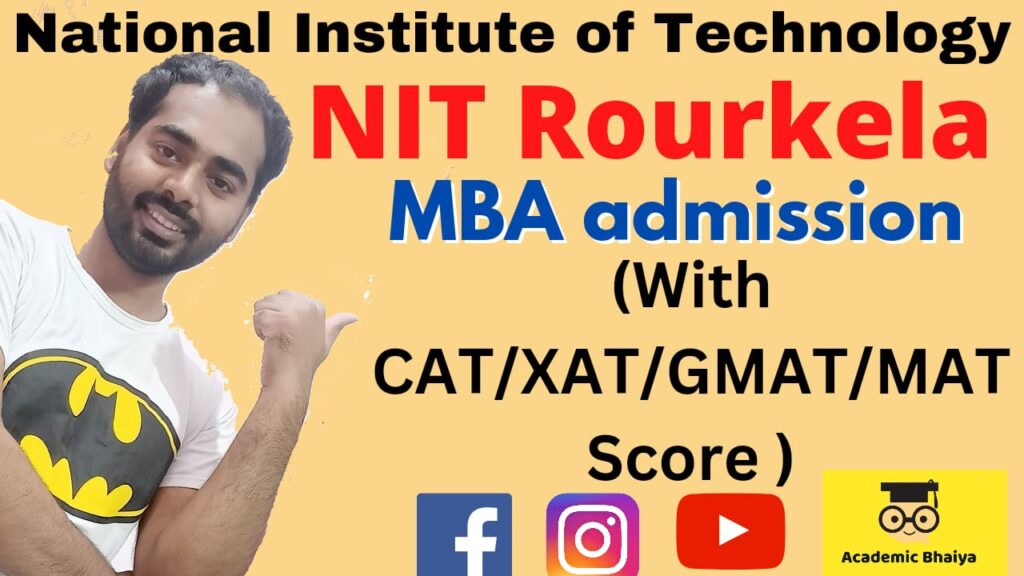 NIT Rourkela MBA admission