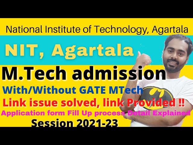 mtech without gate in nit agartala